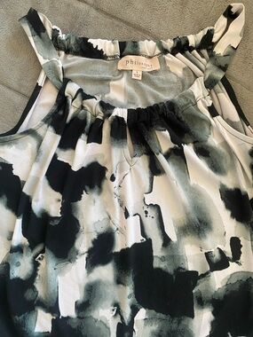 Philosophy Black and White Watercolor Halter Tank